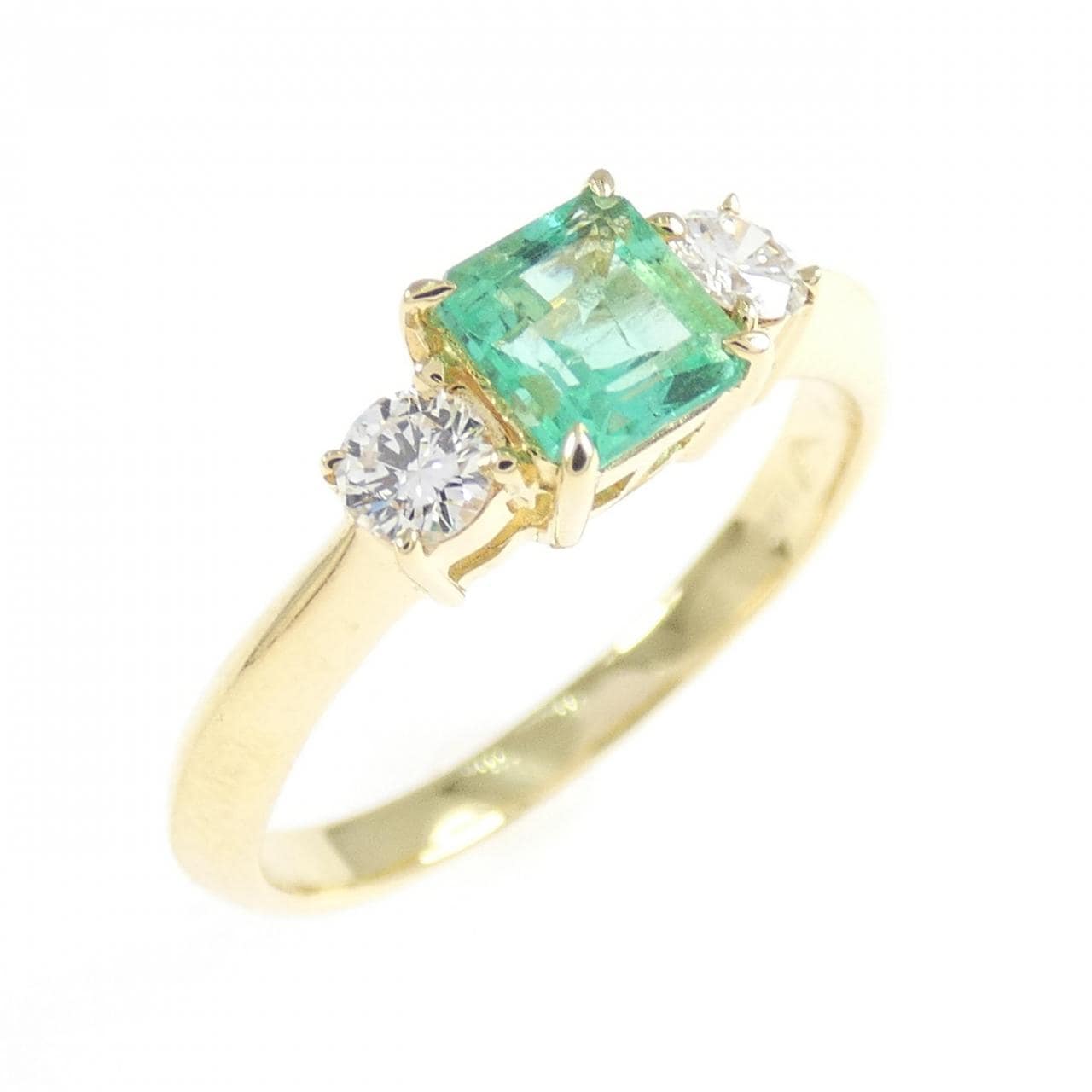 K18YG エメラルド リング 0.37CT