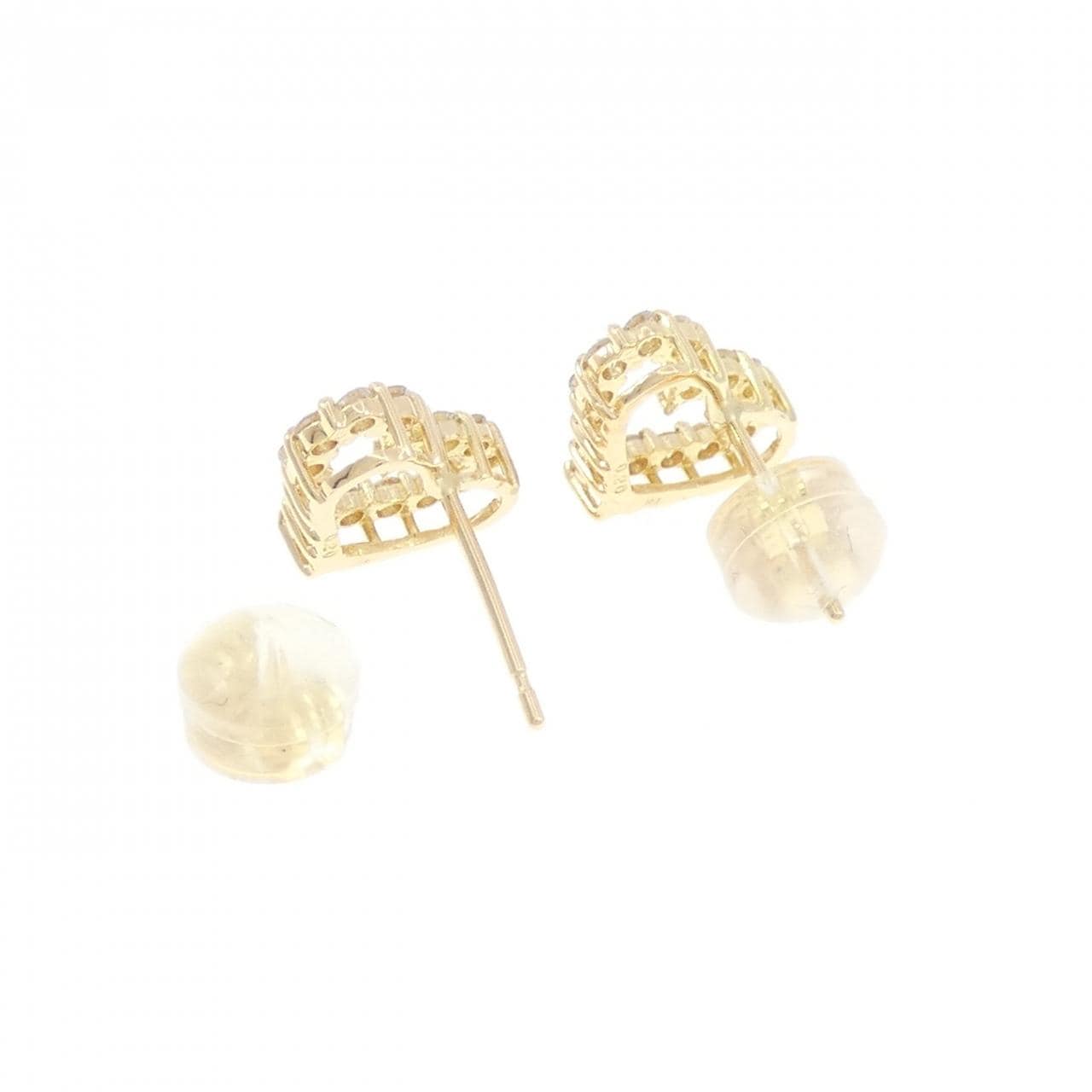 【新品】K18YG ハート ダイヤモンド ピアス 0.40CT