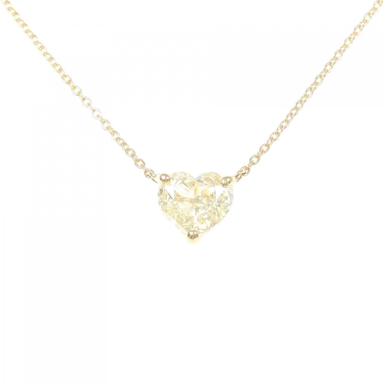 【リメイク】K18YG ダイヤモンド ネックレス 1.003CT VLY SI2 ハートシェイプ