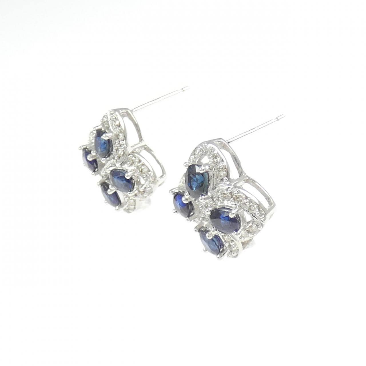 K18WG サファイヤ ピアス 1.20CT