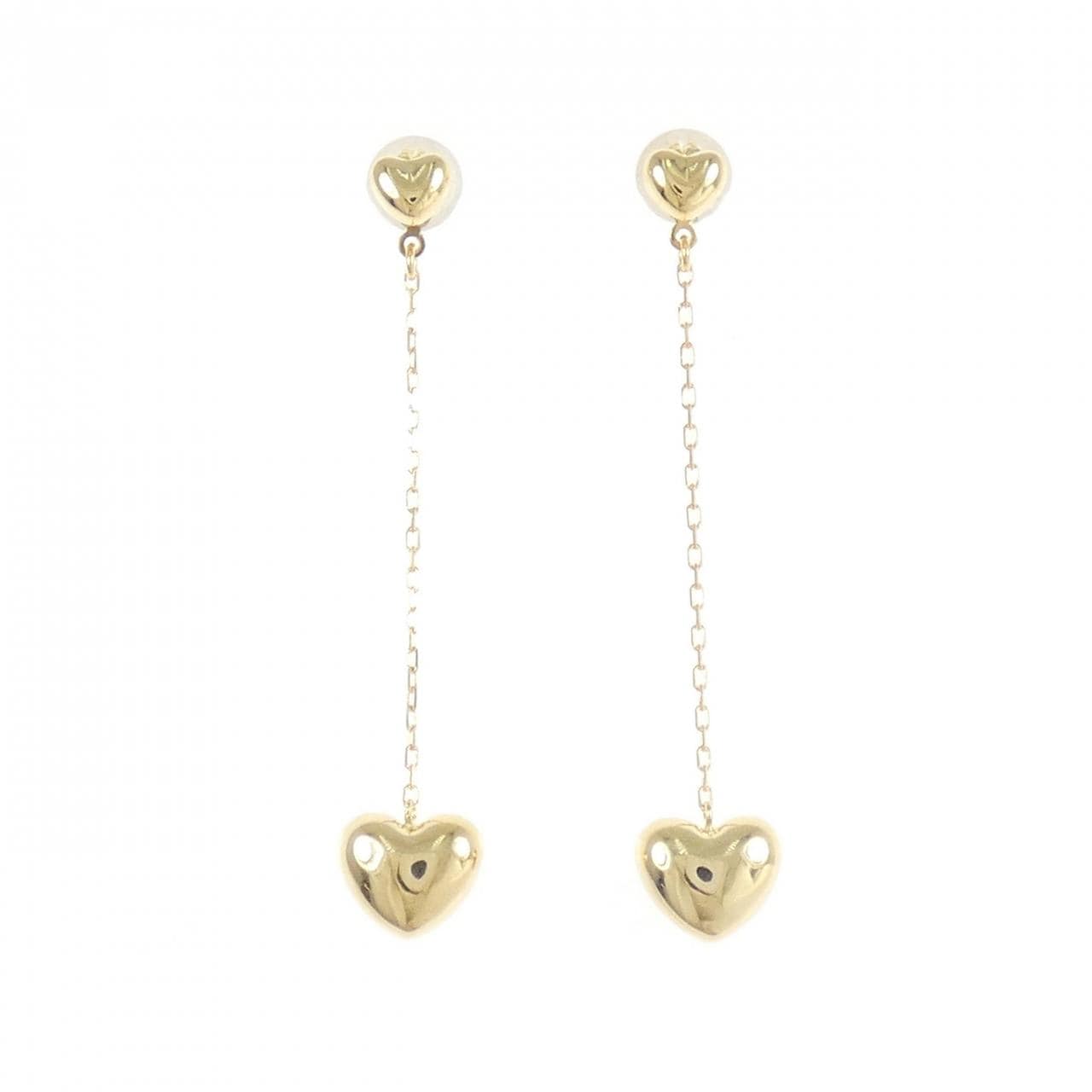 K18YG ハート ピアス