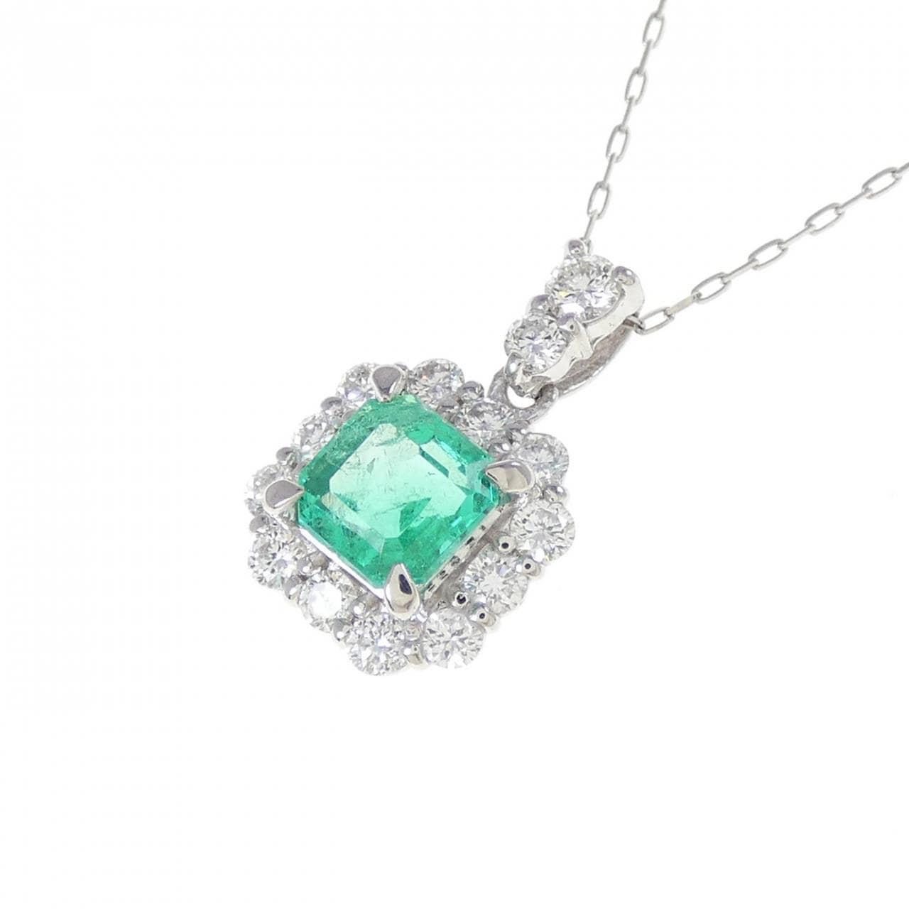 PT900 エメラルド ネックレス 0.67CT
