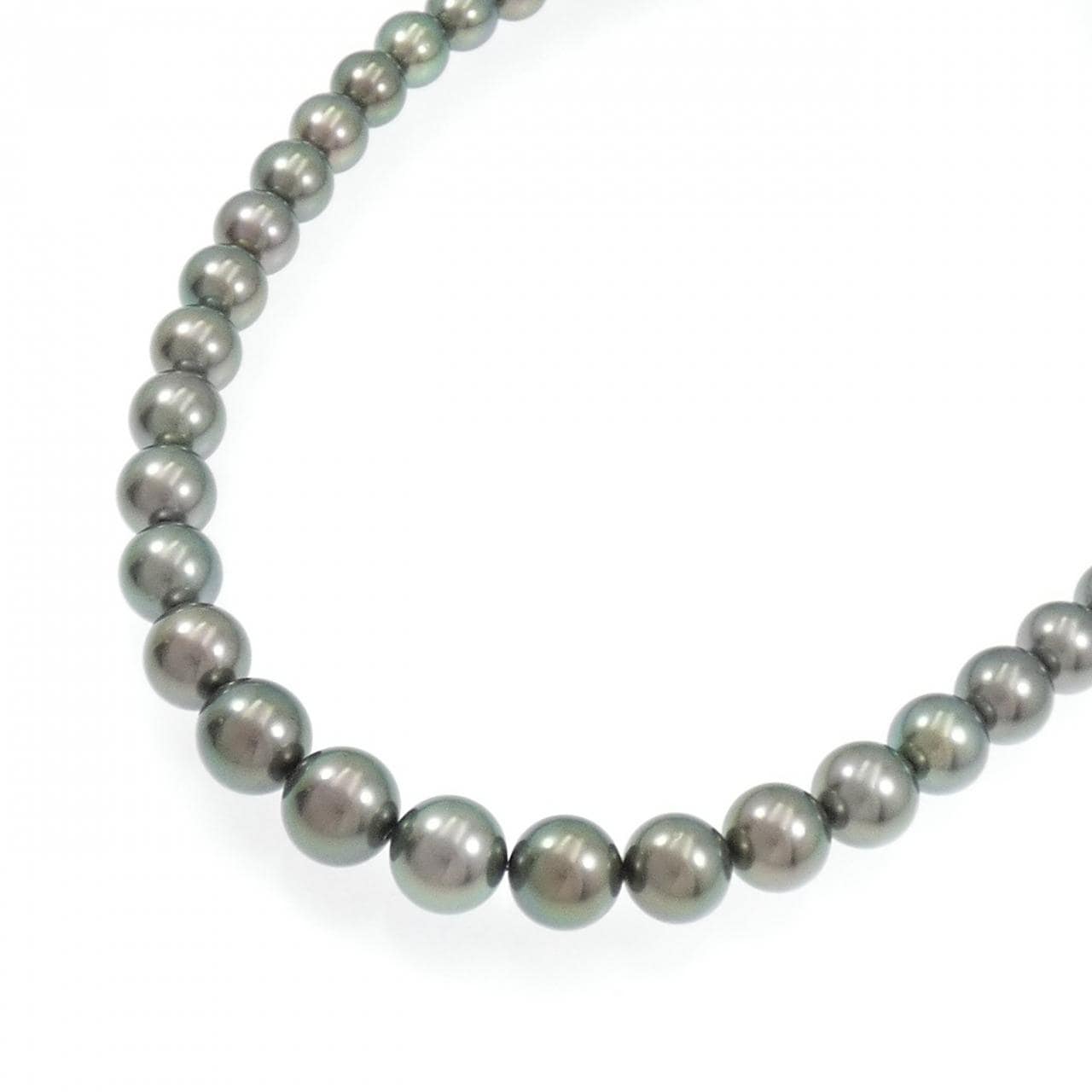 シルバークラスプ 黒蝶パール ネックレス 9-11mm