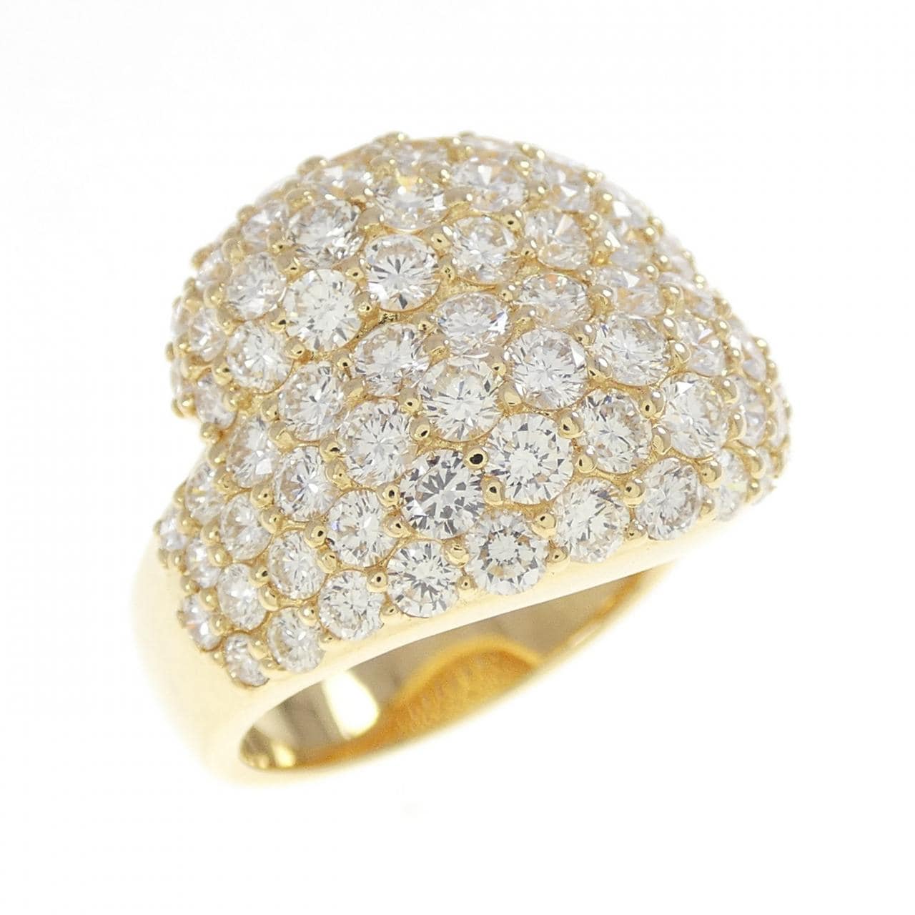 K18YG パヴェ ダイヤモンド リング 2.80CT