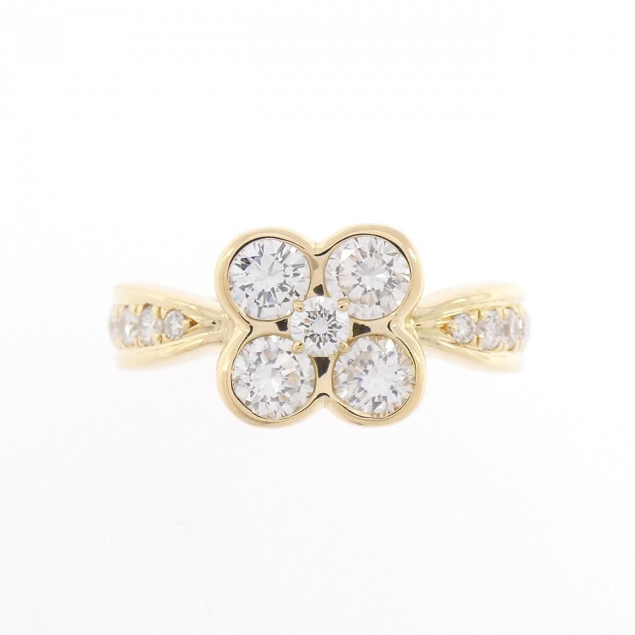K18YG フラワー ダイヤモンド リング 1.00CT