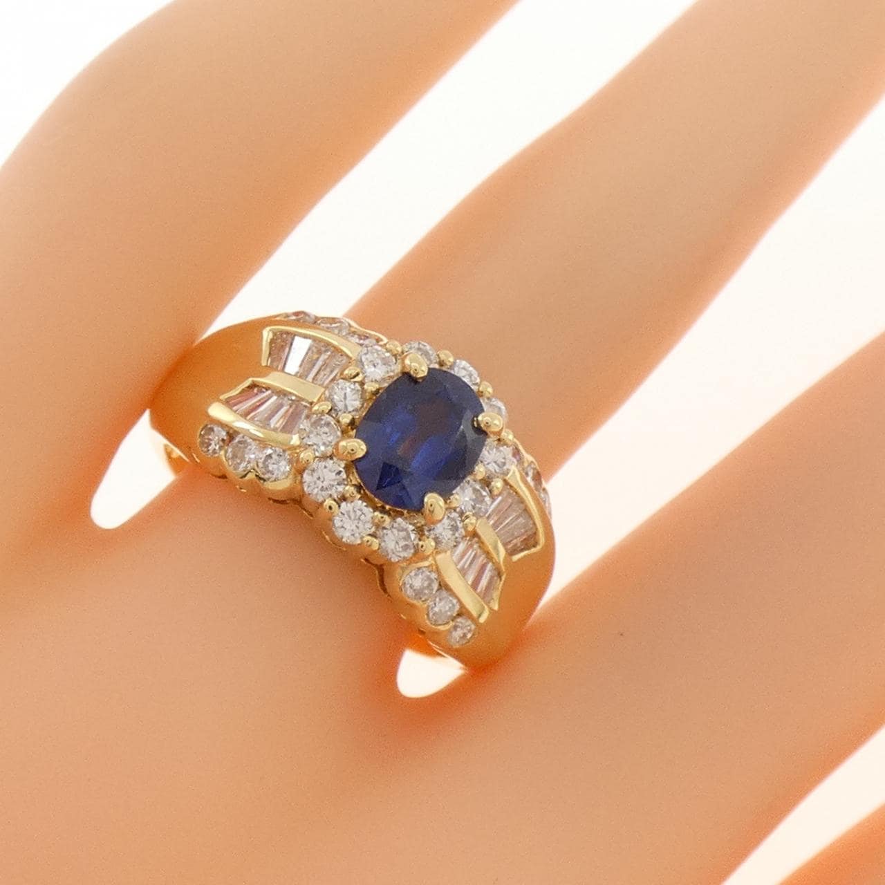 K18YG サファイヤ リング 1.23CT