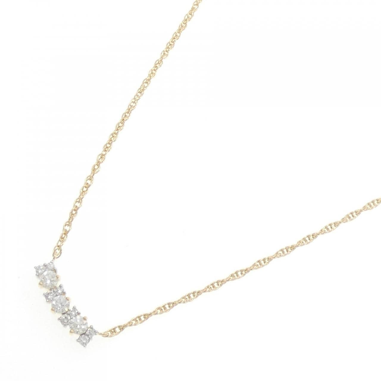 K18YG/K18WG ダイヤモンド ネックレス 0.43CT