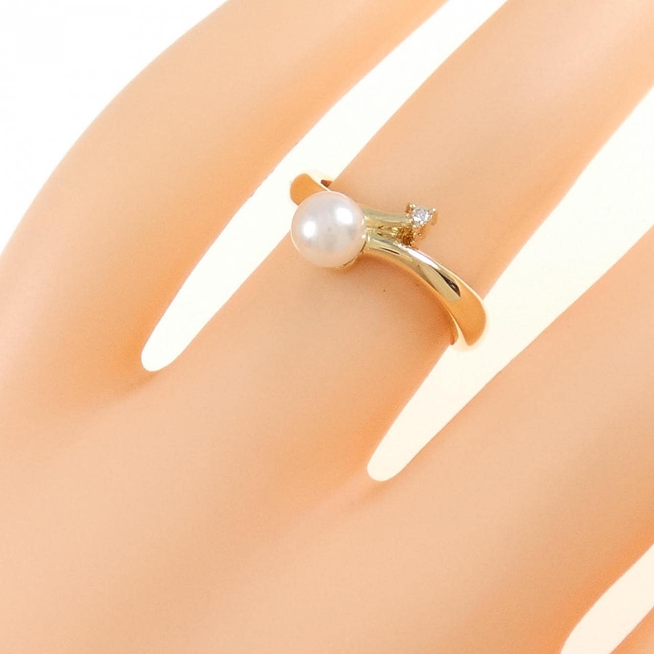 K18YG Akoya pearl ring 5.1mm