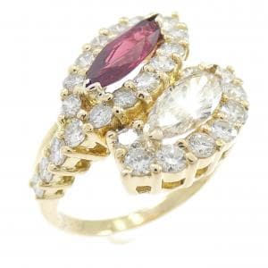 18KYG ルビー リング 0.59CT