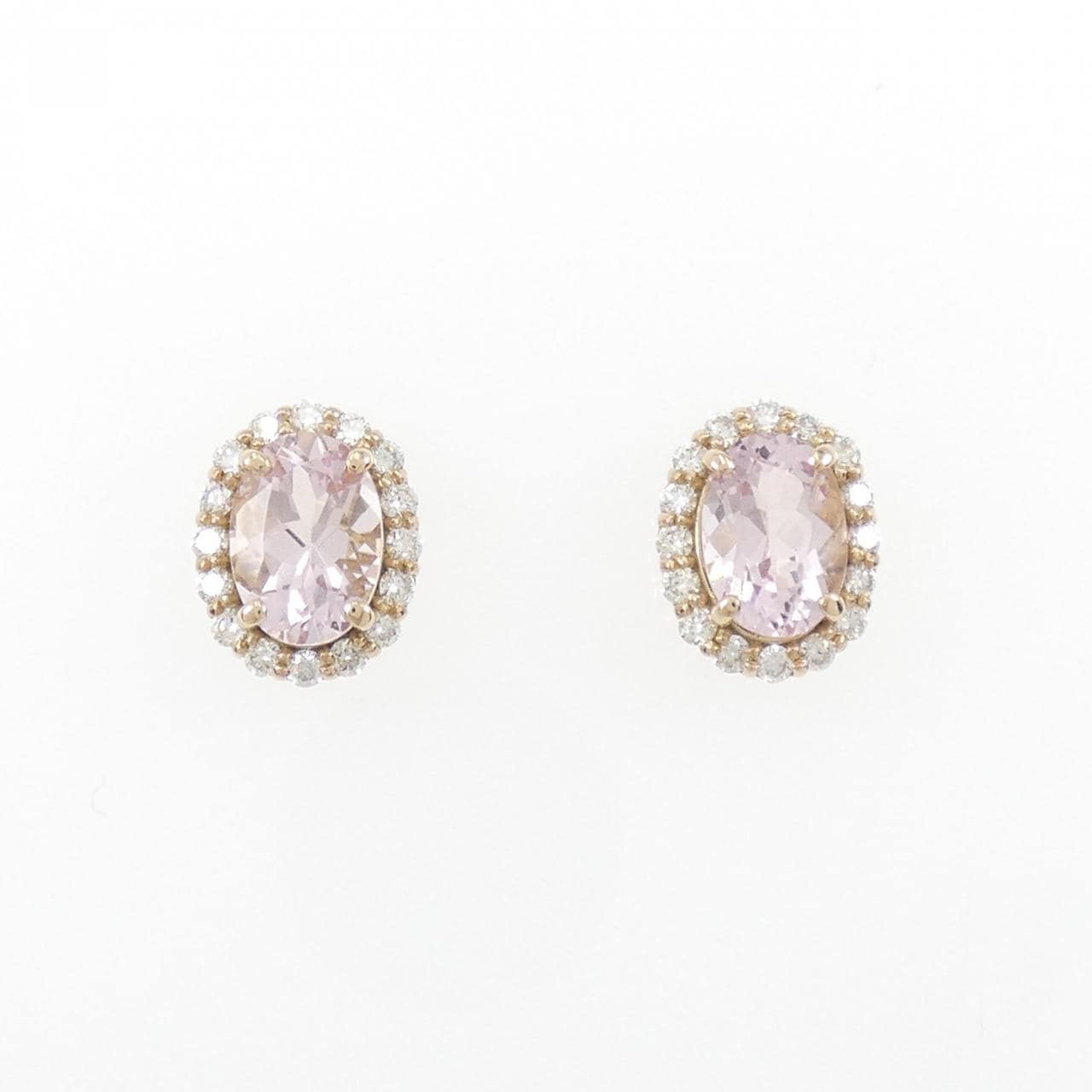 [BRAND NEW] K18PG Morganite Earrings 1.33CT