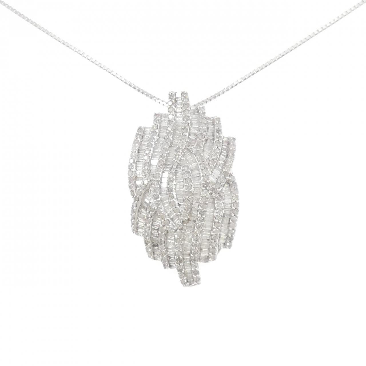 K18WG ダイヤモンド ネックレス 4.00CT