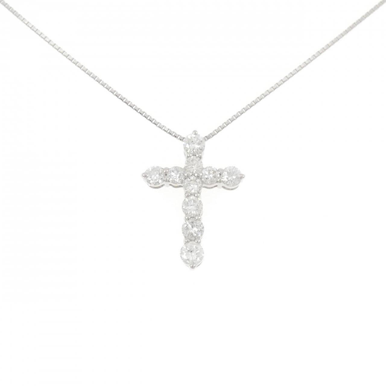 PT900/PT850 クロス ダイヤモンド ネックレス 1.00CT
