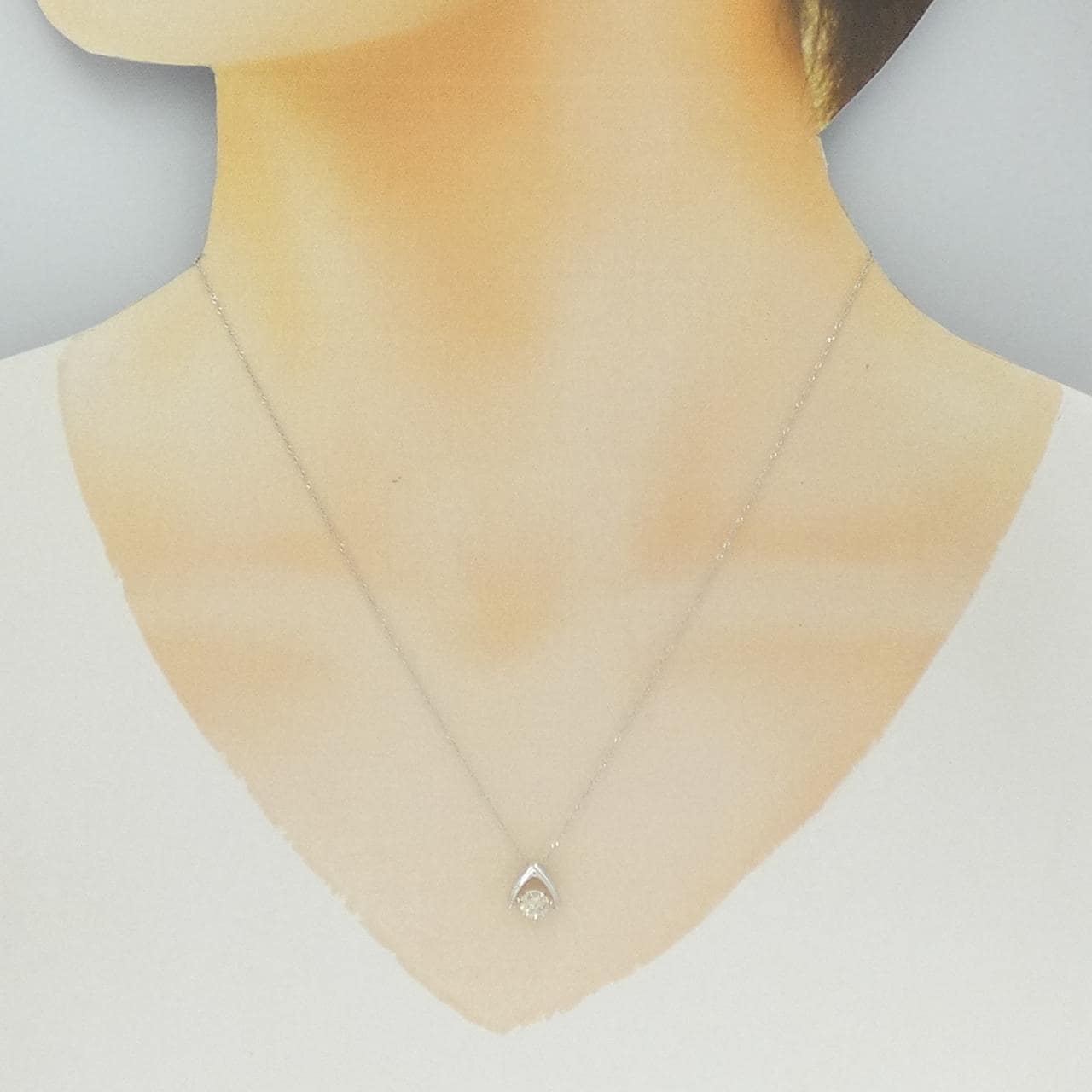 K18WG ダイヤモンド ネックレス 0.30CT