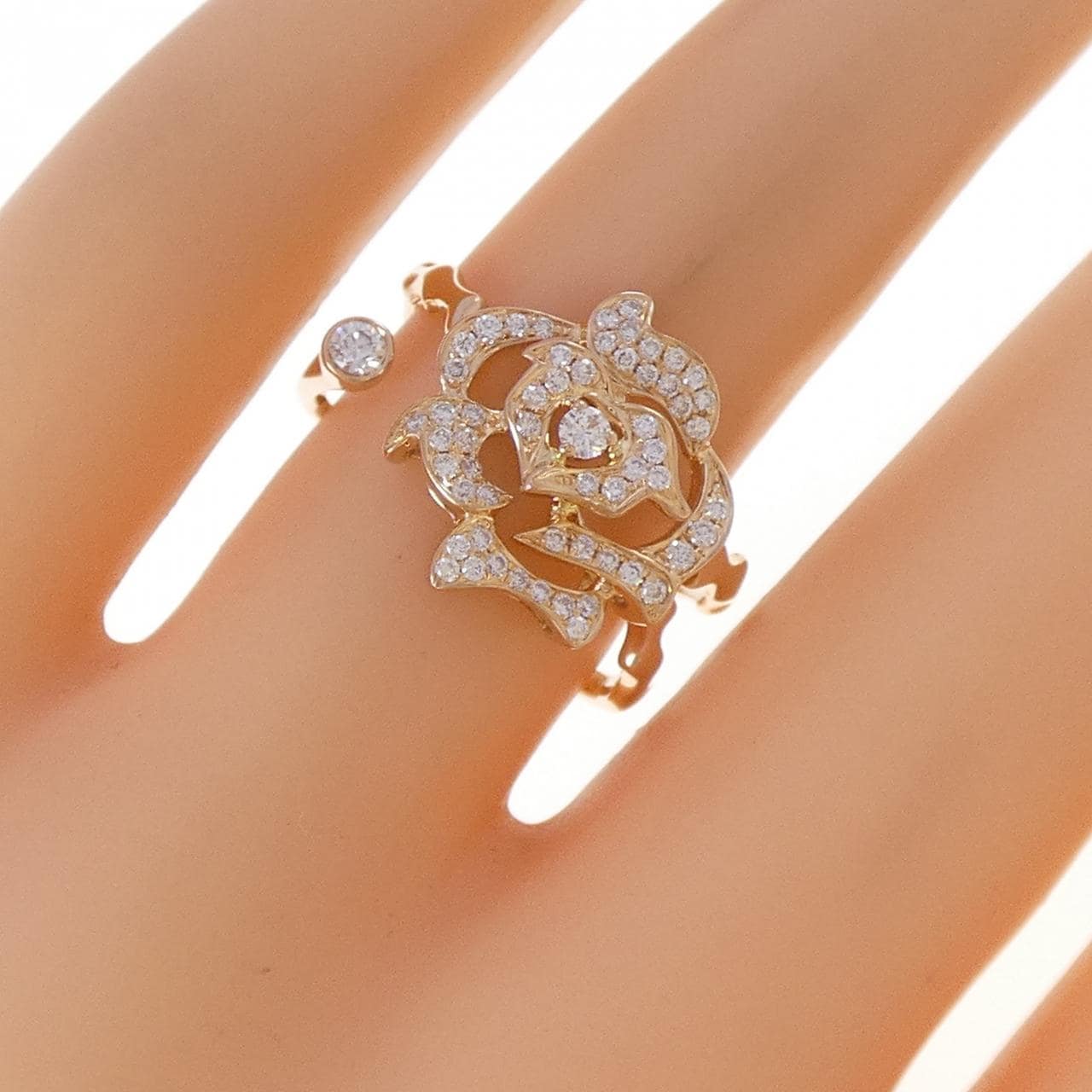 K18PG ローズ ダイヤモンド リング 0.29CT