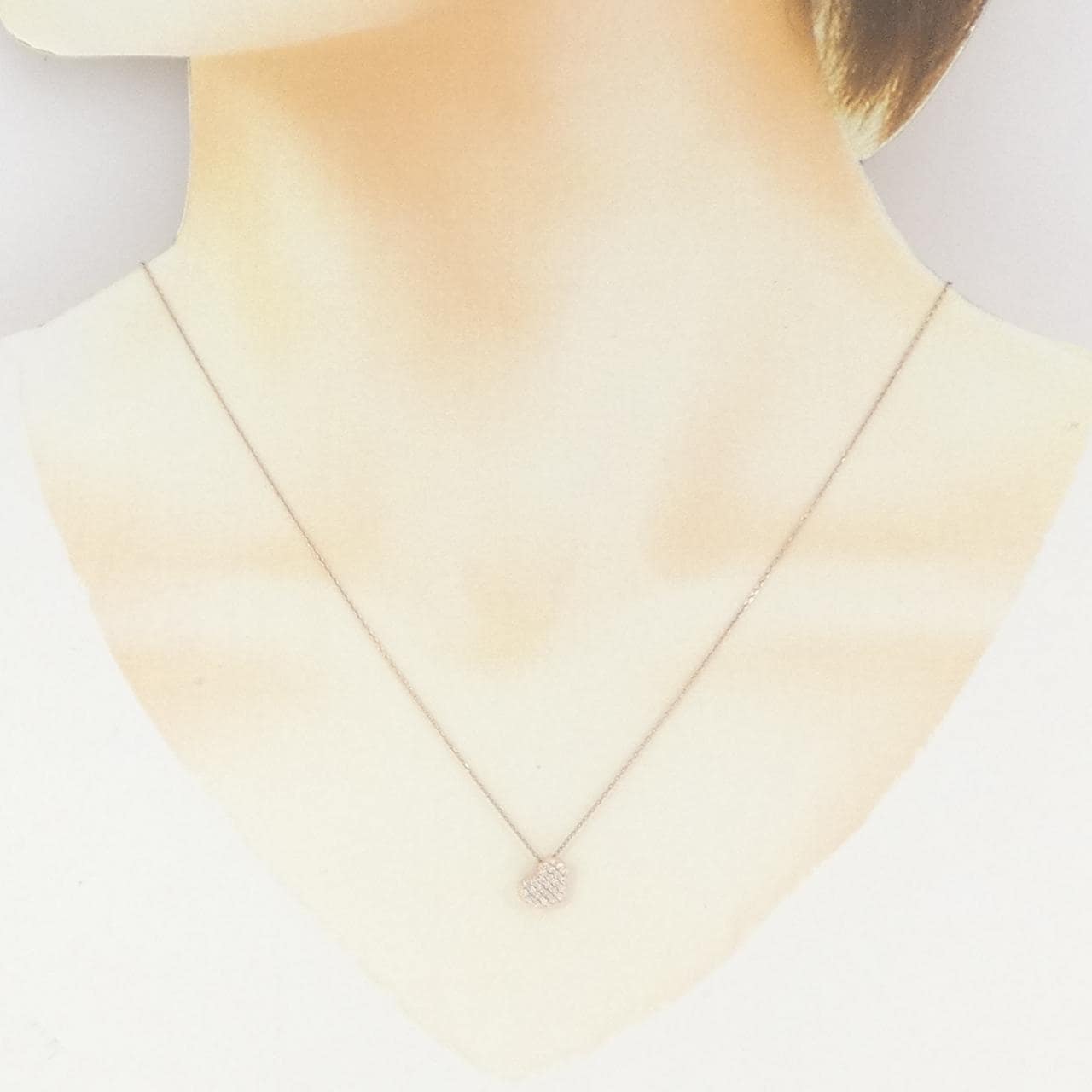 K10PG ハート ダイヤモンド ネックレス 0.02CT