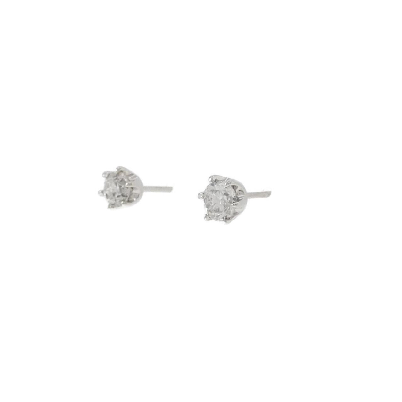 PT900 ソリティア ダイヤモンド ピアス 0.50CT