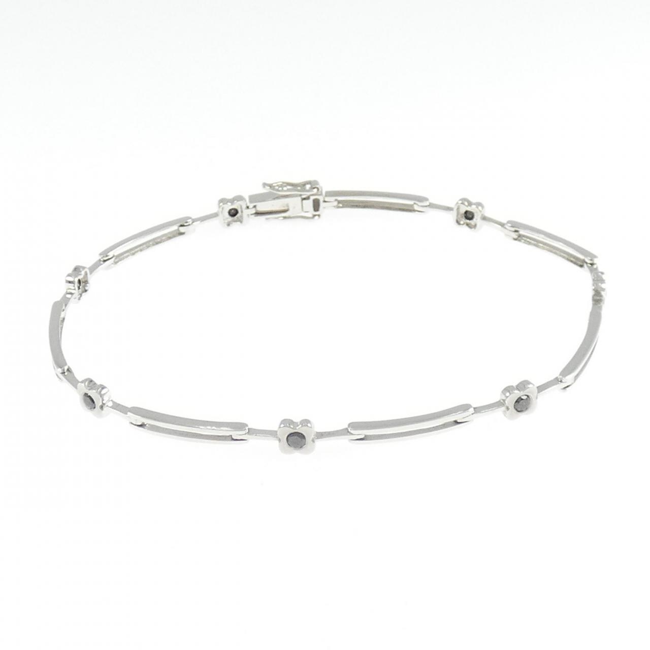 750WG フラワー ダイヤモンド ブレスレット 0.31CT
