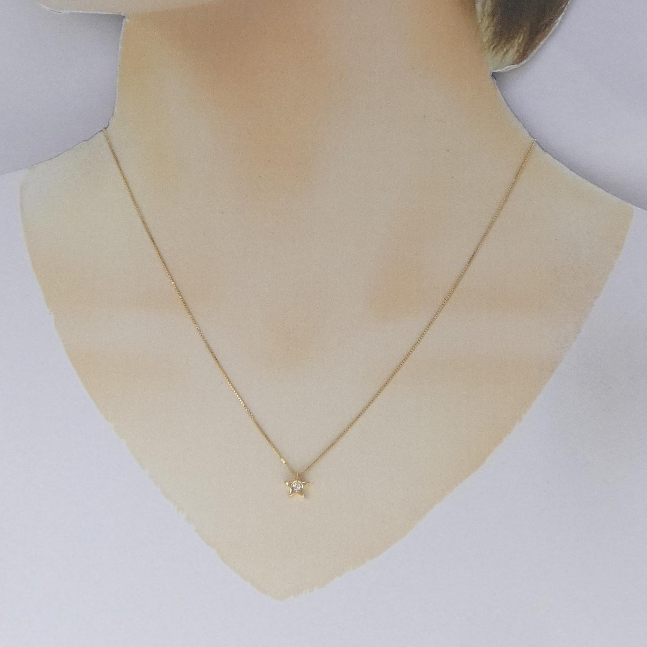 K18YG/750YG スター ダイヤモンド ネックレス 0.05CT