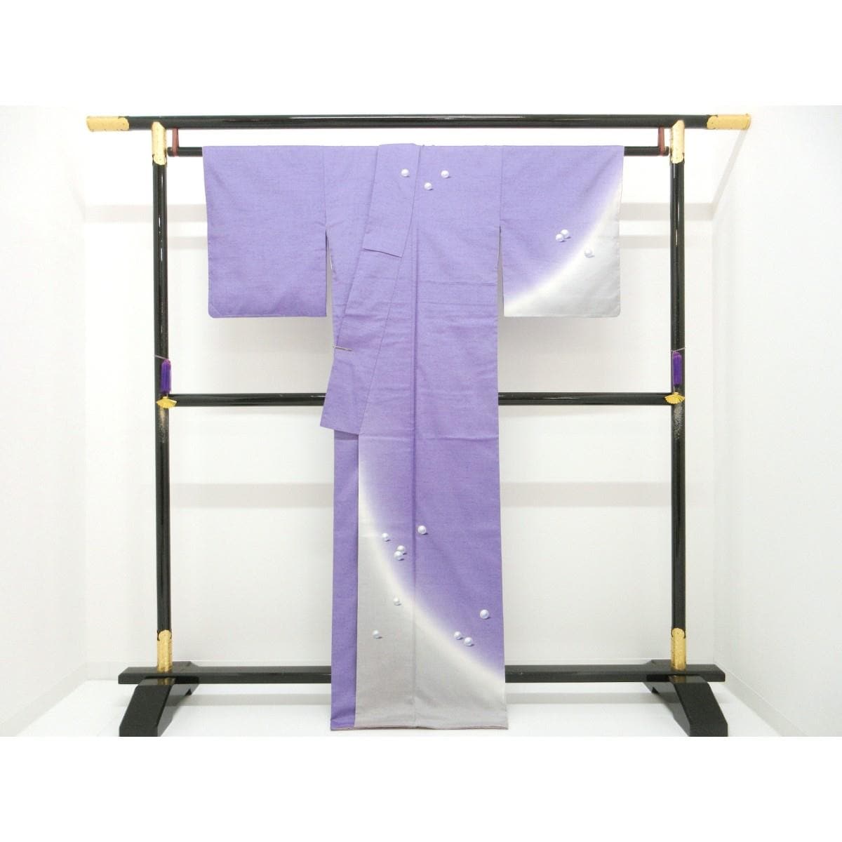 【未使用品】訪問着　五月みどり　染紬　友禅加工ボカシ染