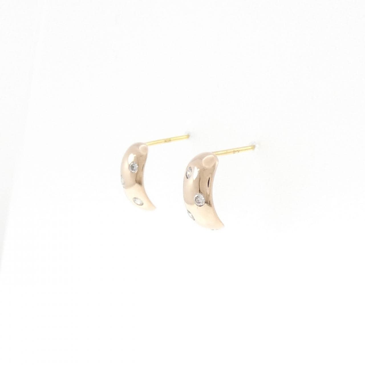 K18PG/K18YG スリーストーン ダイヤモンド ピアス