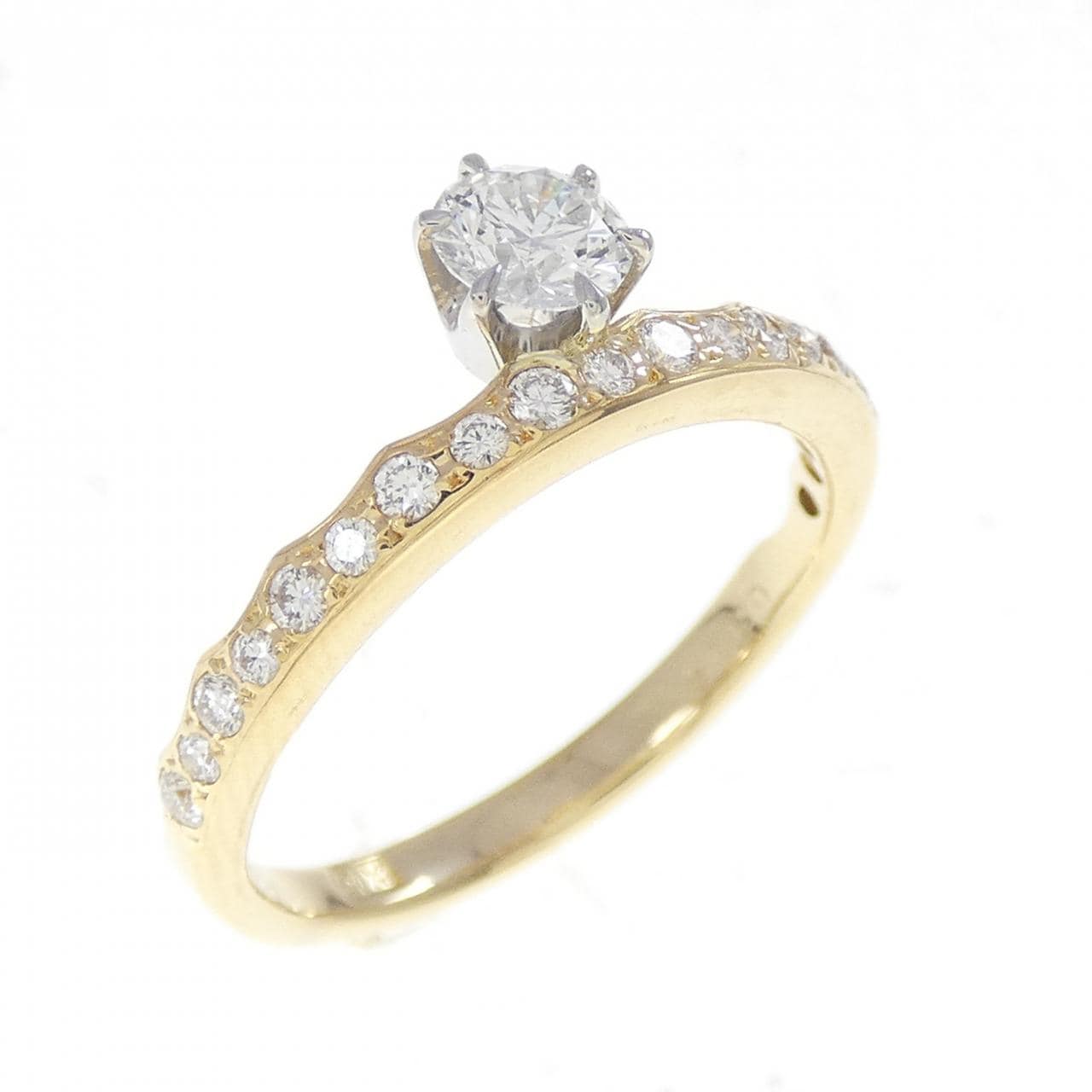 K18YG/K18WG ダイヤモンド リング 0.328CT E VS2 3EXT