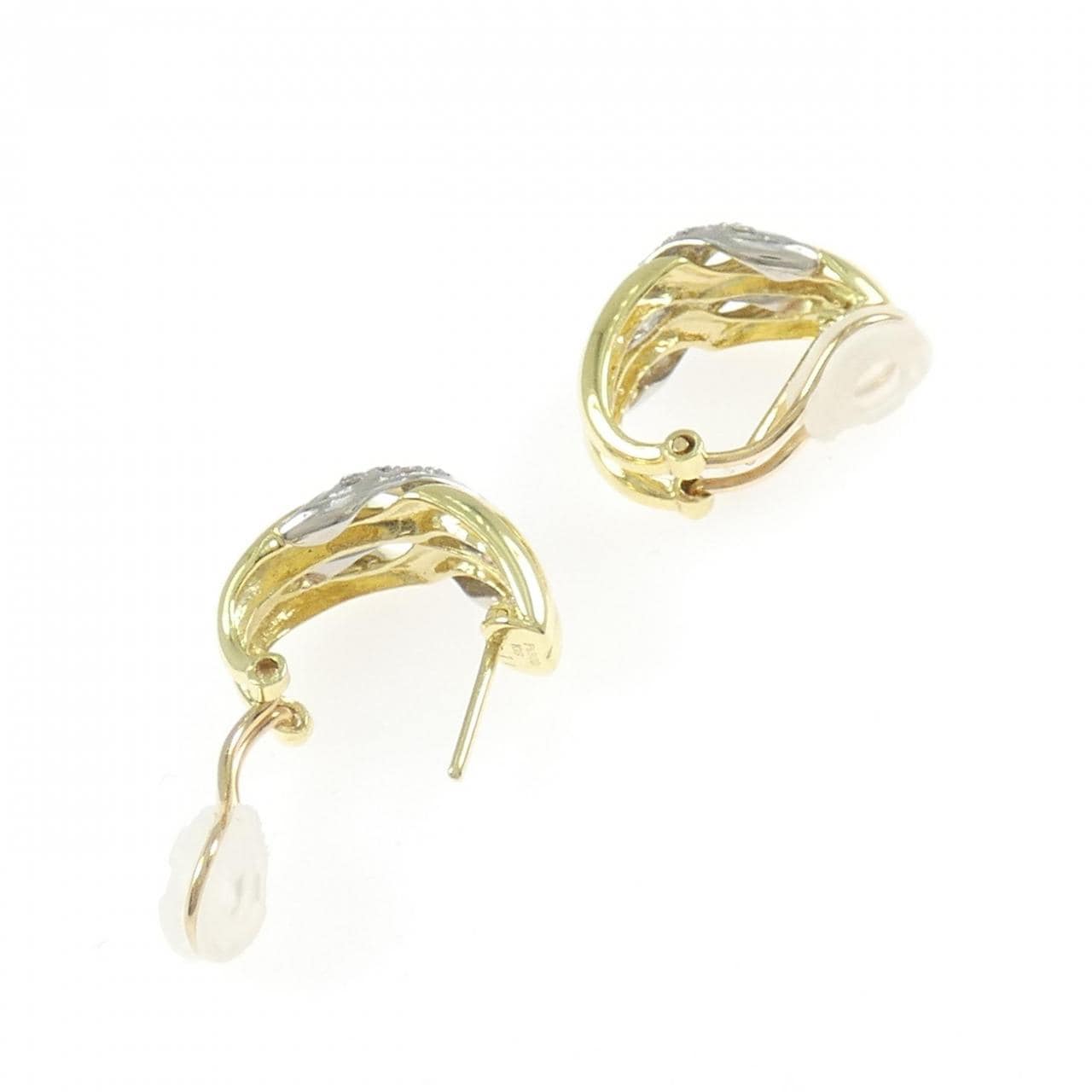K18YG/PT900 ダイヤモンド ピアス/イヤリング 0.22CT
