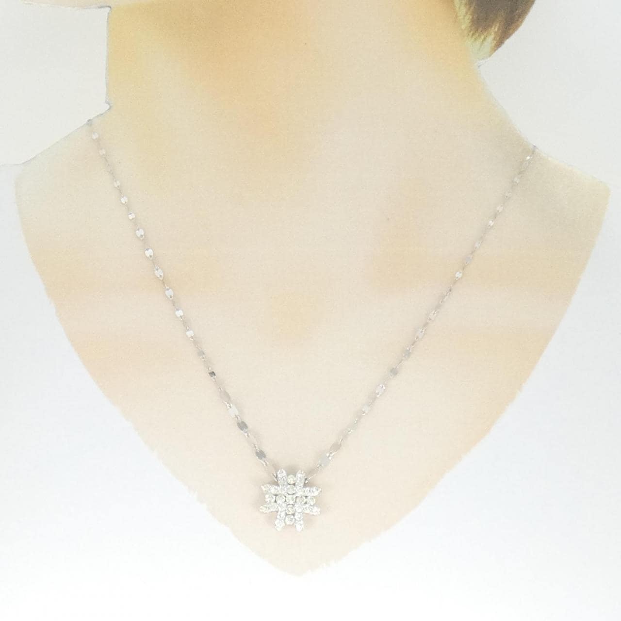 K18WG/PT999 ダイヤモンド ネックレス 1.00CT