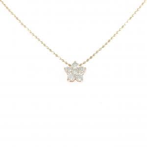 K10PG フラワー ダイヤモンド ネックレス 0.26CT