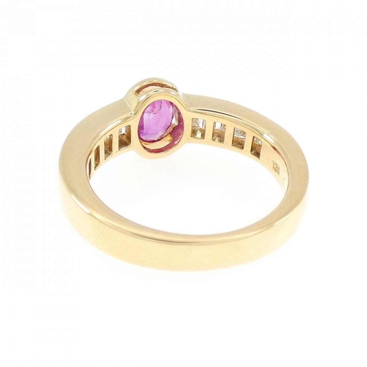 18KYG ルビー リング 0.76CT
