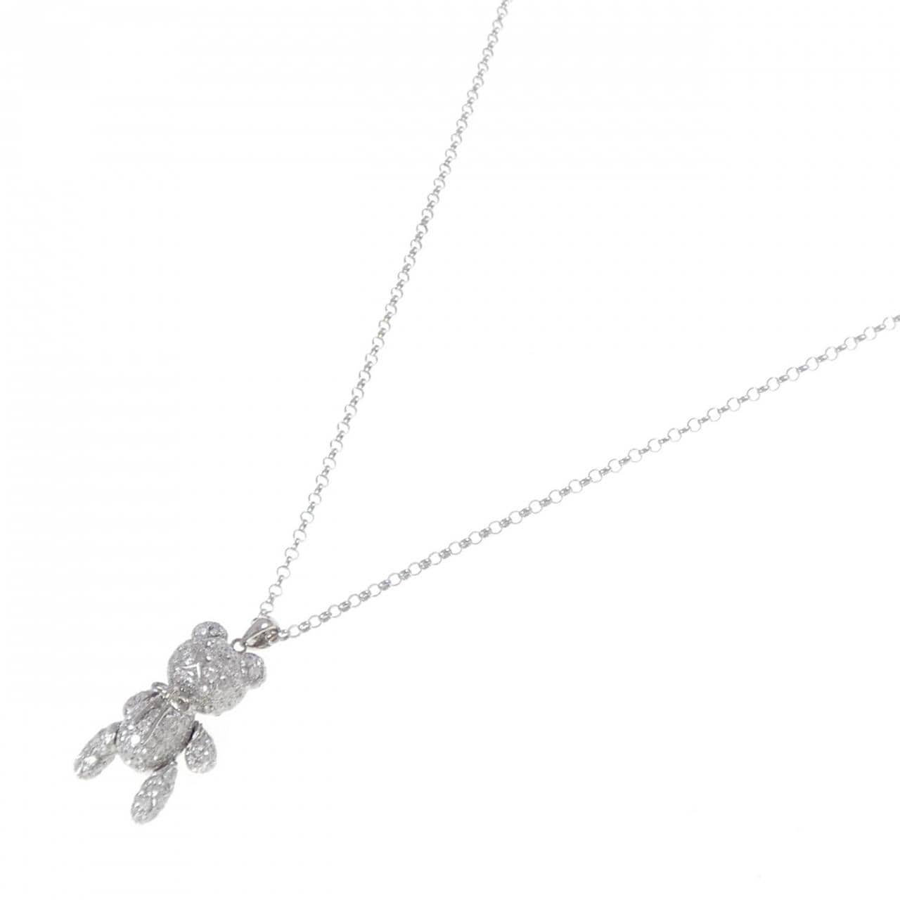K18WG ベア ダイヤモンド ネックレス 2.50CT