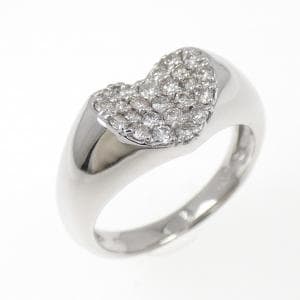 K18WG パヴェ ハート ダイヤモンド リング 0.32CT