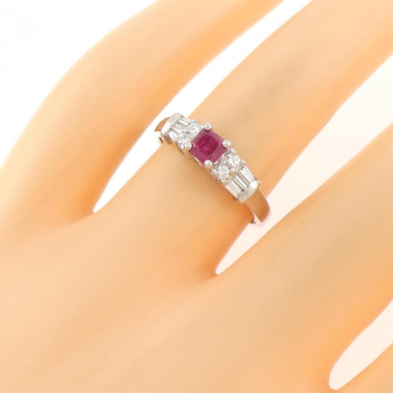 PT900 ルビー リング 0.40CT