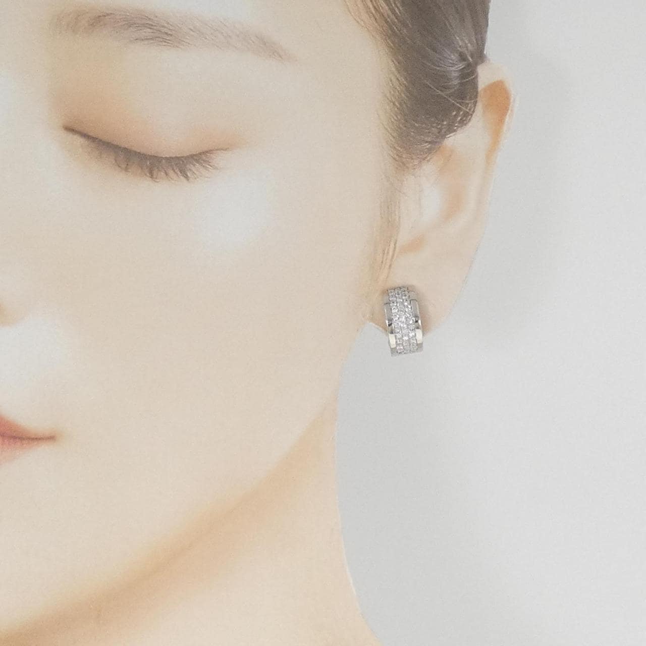 K18WG鑽石耳環/耳夹1.00CT