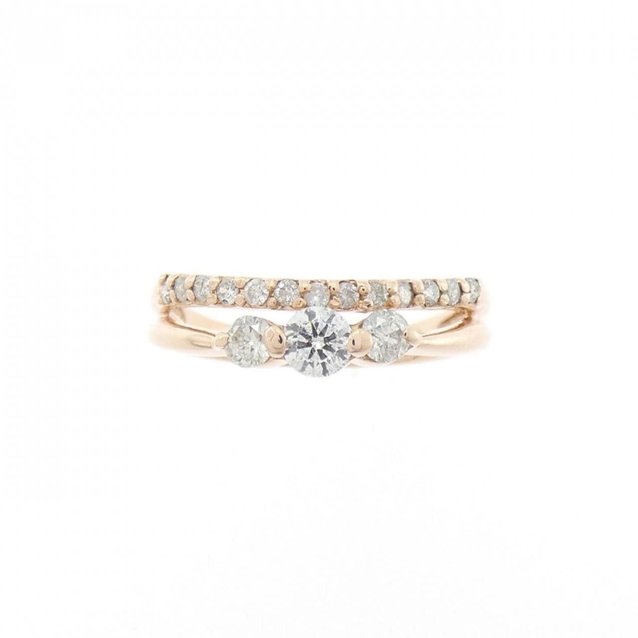 K14PG ダイヤモンド ピンキーリング 0.29CT