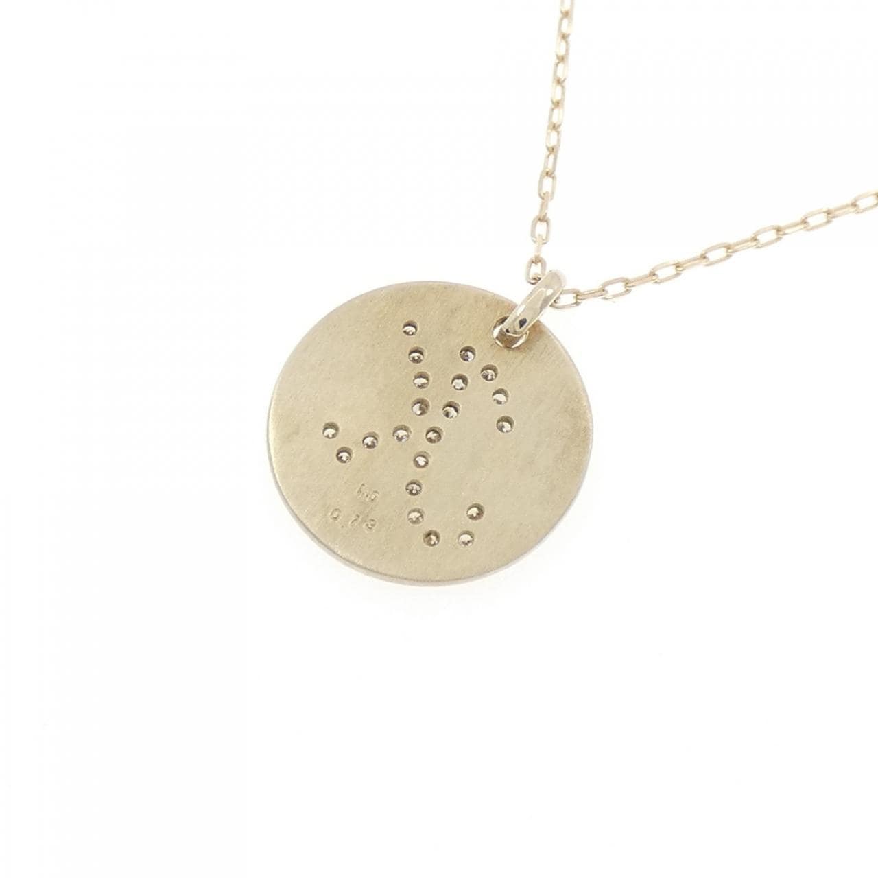 K10YG イニシャルK ダイヤモンド ネックレス 0.13CT