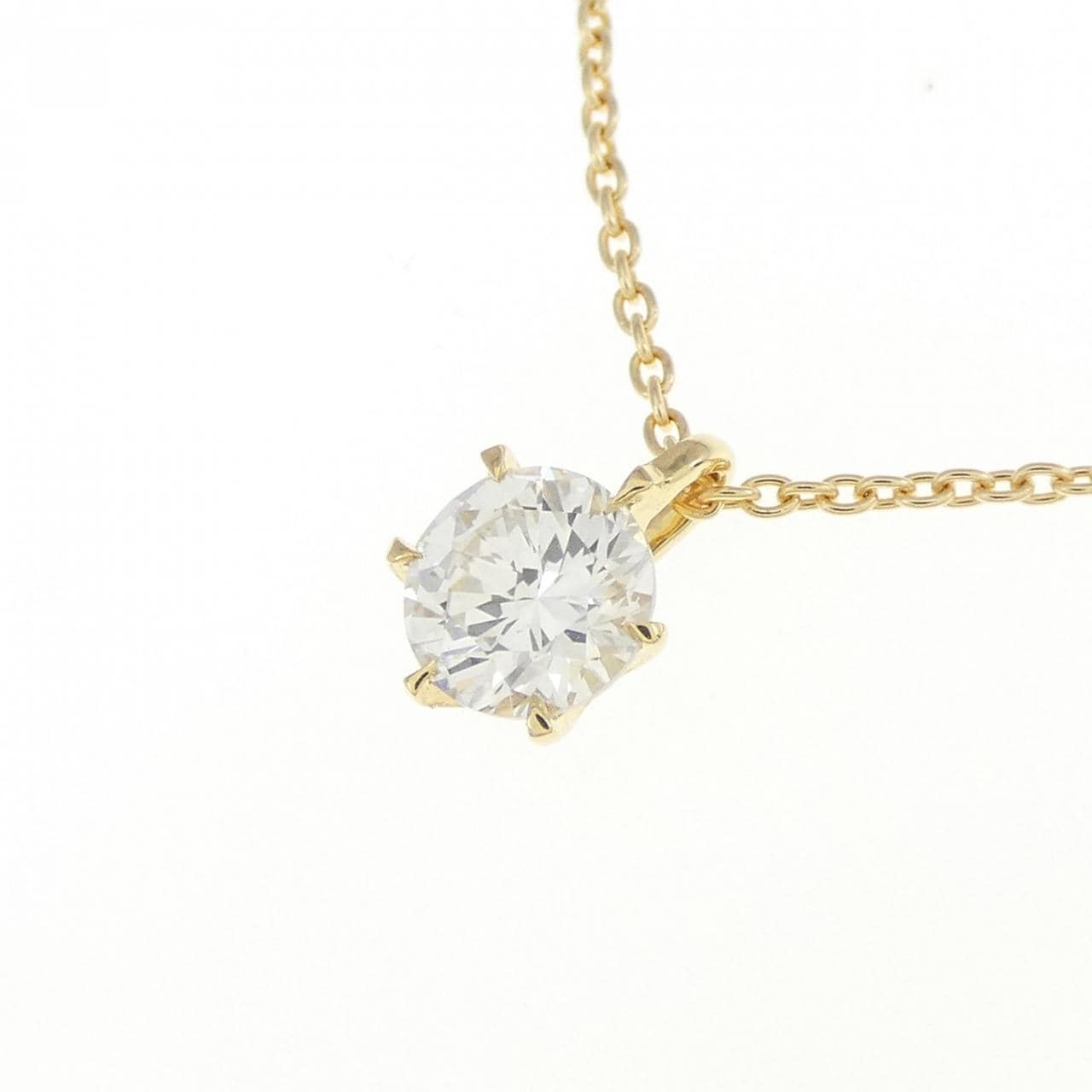 K18YG Diamond Necklace 0.393CT H I1 Good