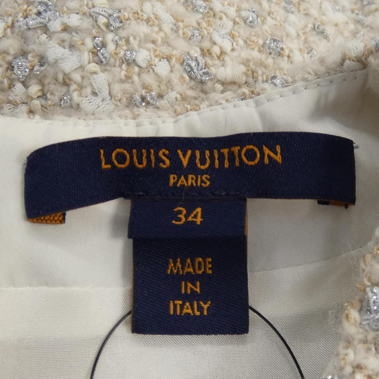 ルイヴィトン LOUIS VUITTON ルレックスツイードベルテッドスケータードレス FNDR66O80 ワンピース