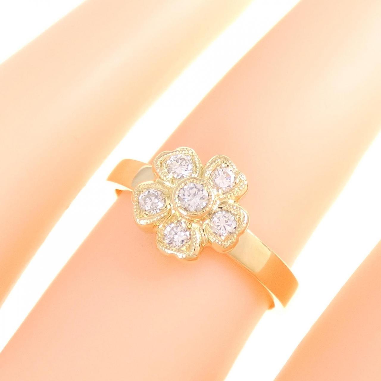 コメ兵｜K18YG フラワー ダイヤモンド リング 0.38CT｜ジュエリー