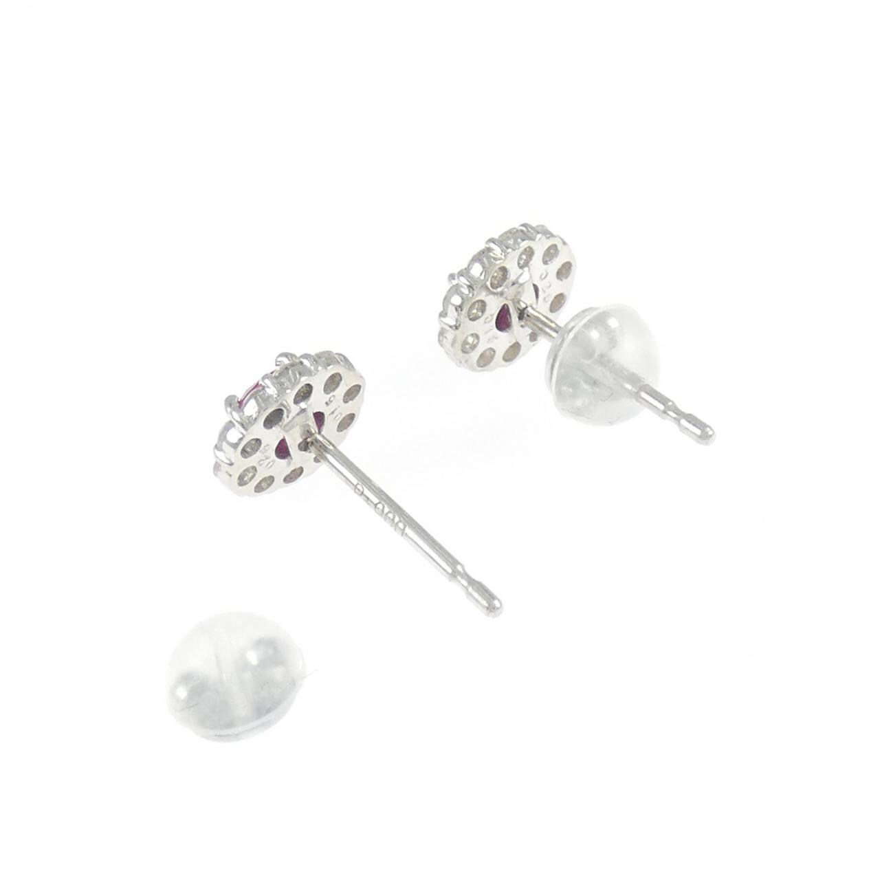 PT900紅寶石耳釘0.50CT