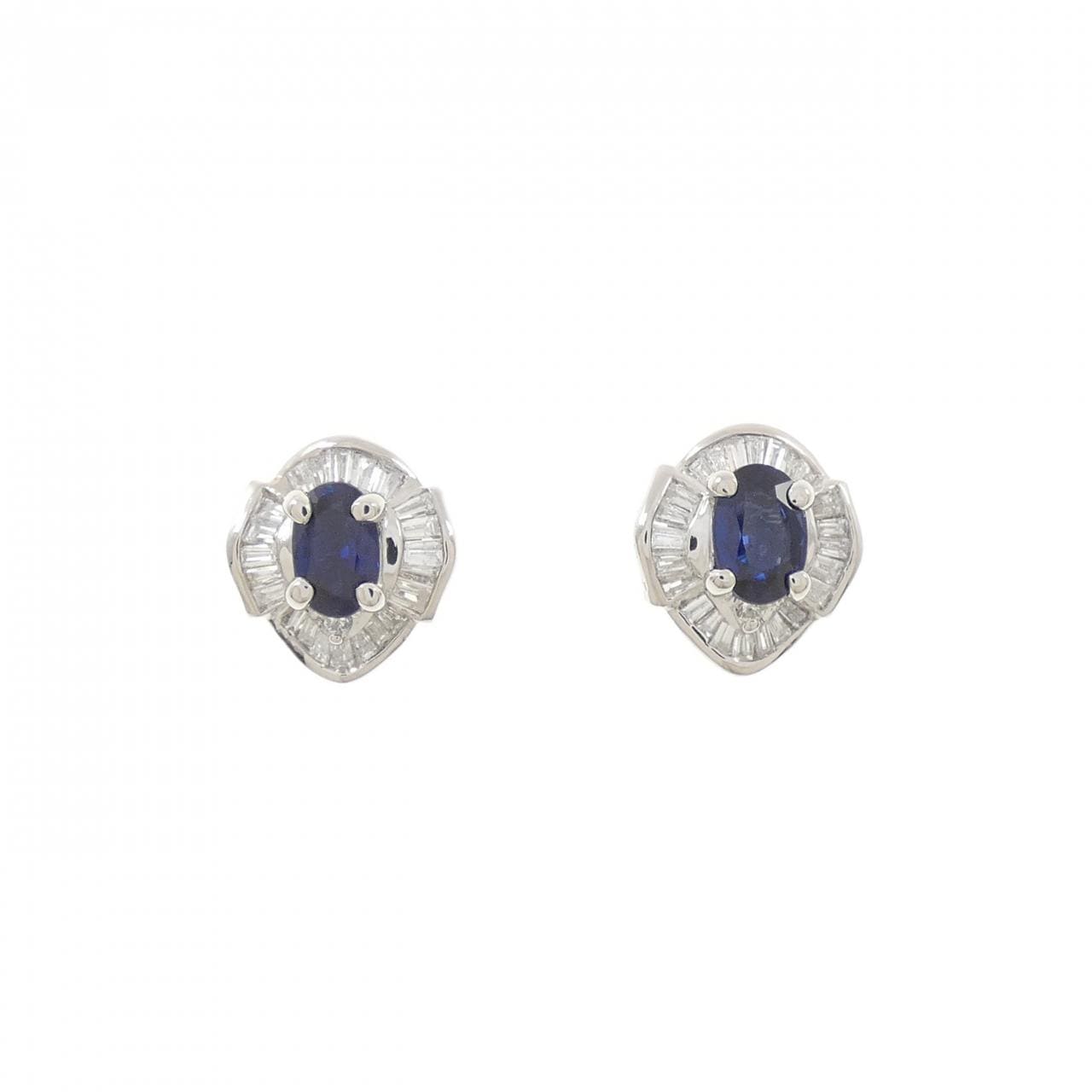 PT900 サファイヤ ピアス 1.00CT