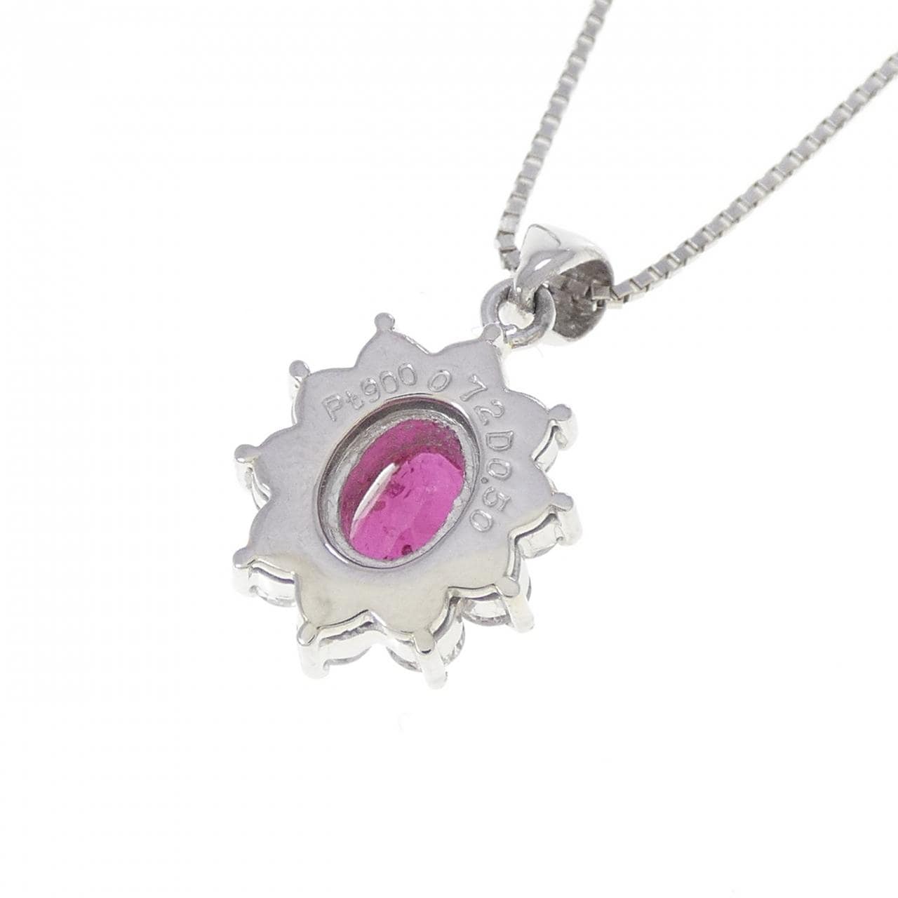PT900/PT850 ルビー ネックレス 0.72CT