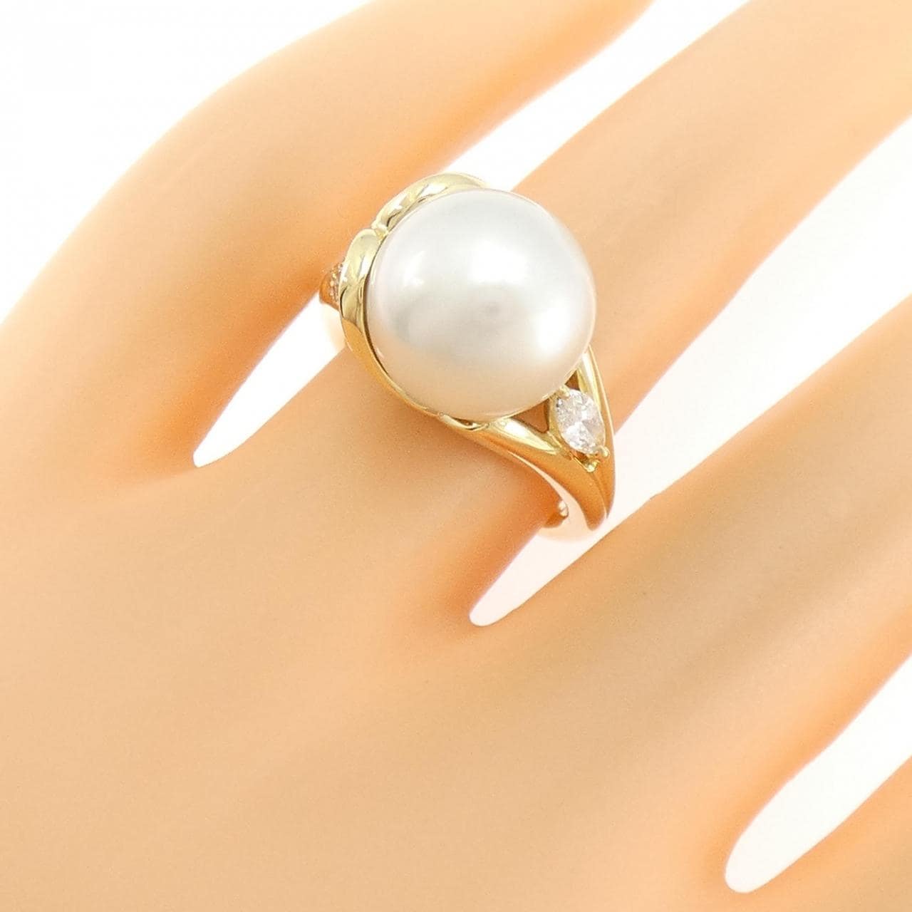 K18YG 白蝶パール リング