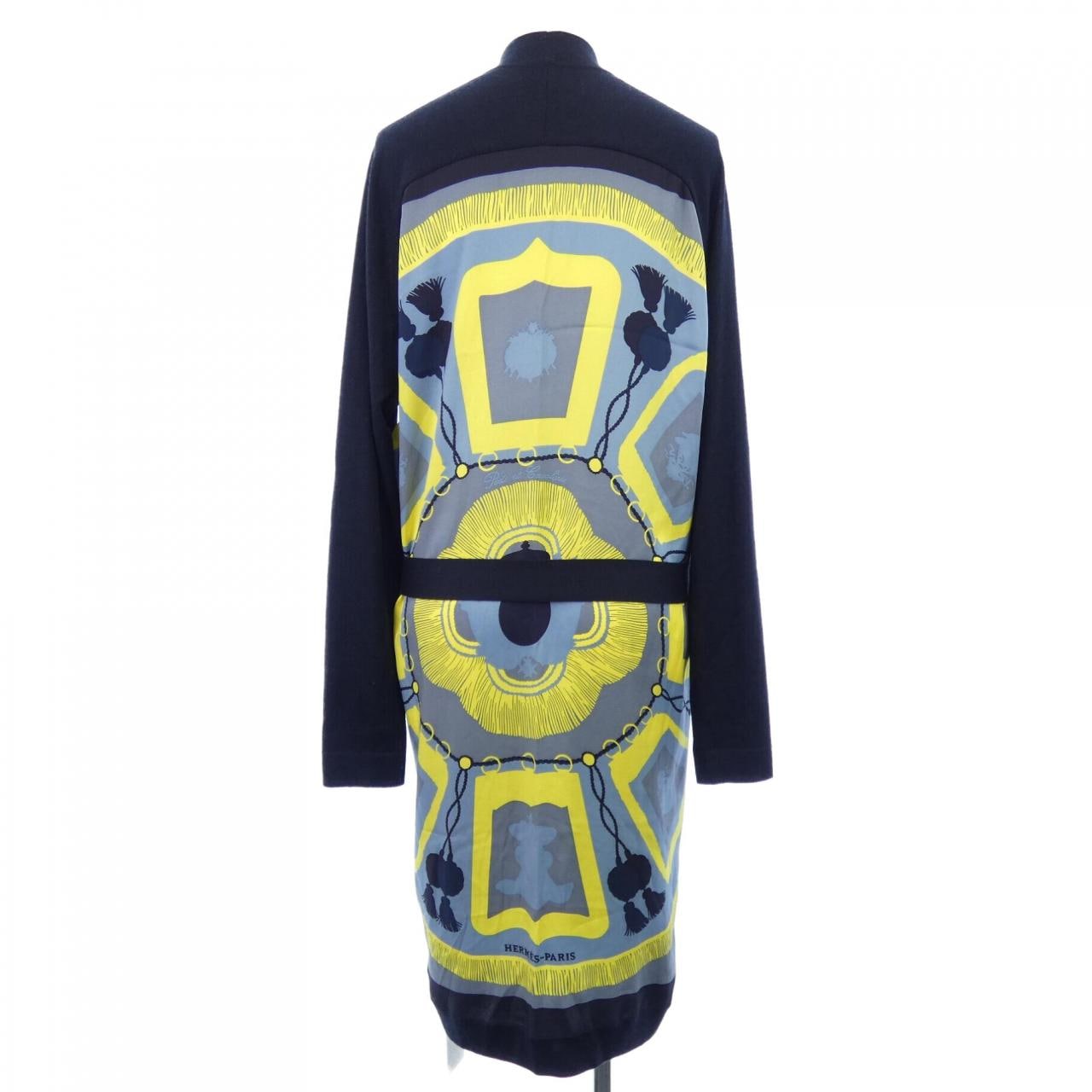 エルメス HERMES POSTE ET CAVALERIE *16-7755 ツイルレーヌ ロングカーディガン