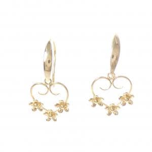 K18YG ハート×フラワー ピアス