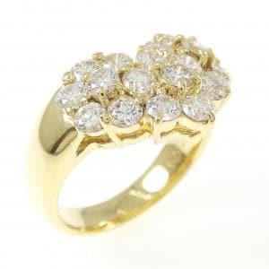 K18YG ハート ダイヤモンド リング 1.59CT