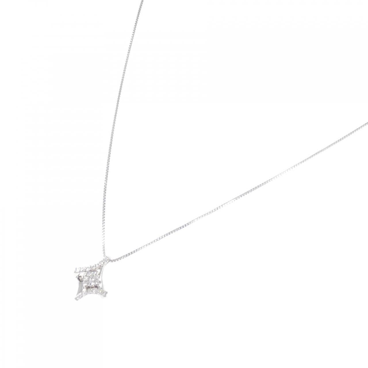 K18WG ダイヤモンド ネックレス 0.14CT