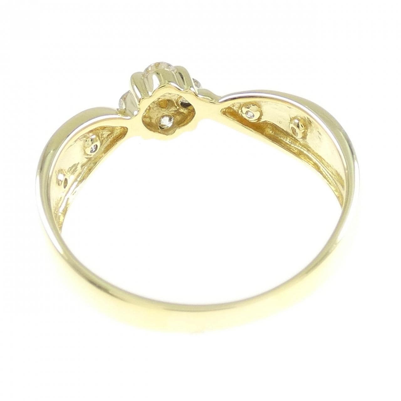 K18YG フラワー ダイヤモンド リング 0.20CT