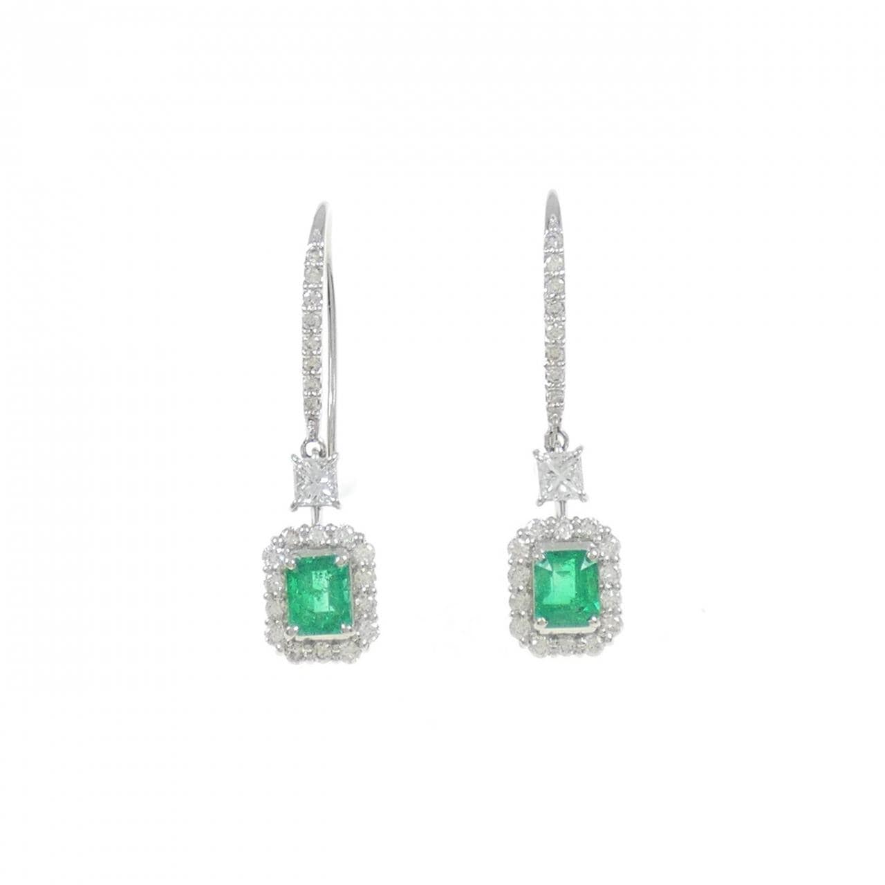 [BRAND NEW] PT950 Emerald Earrings 0.61CT