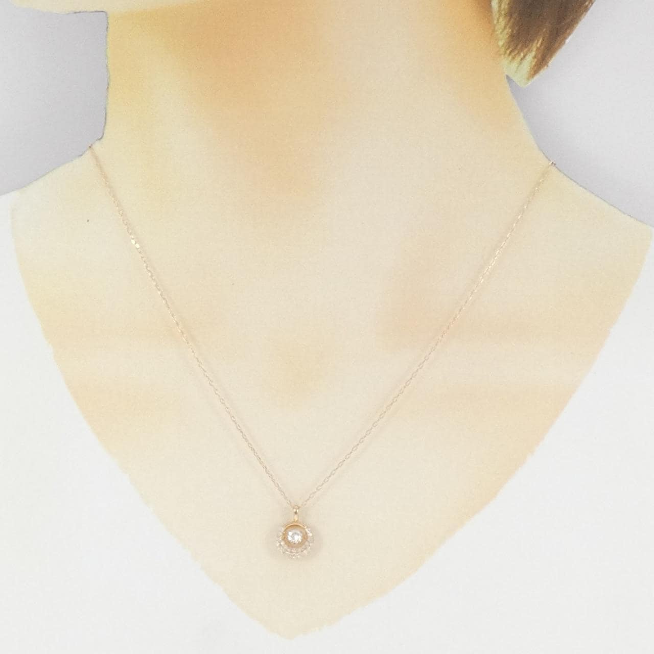 K18PG ダイヤモンド ネックレス 0.18CT