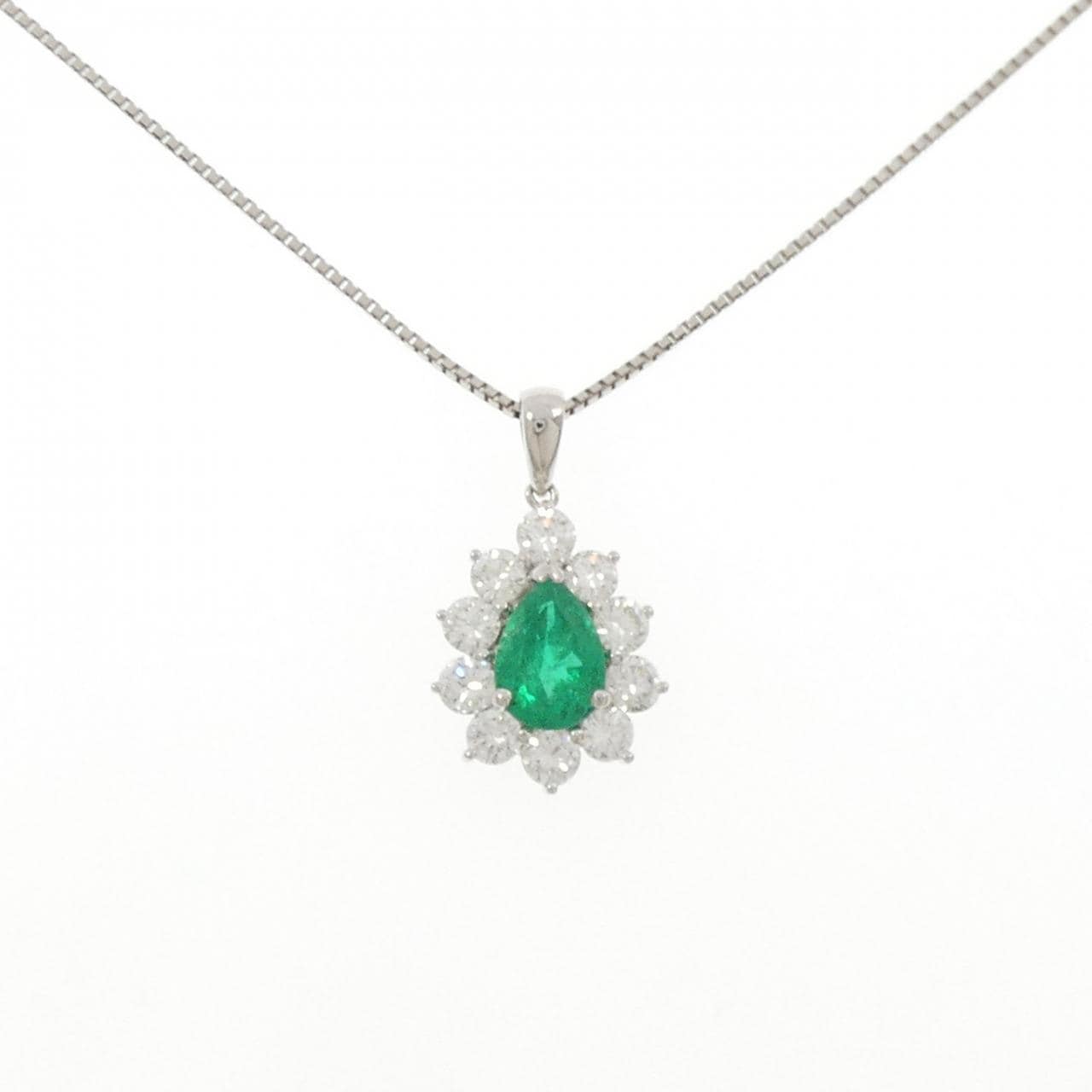 PT900/PT850 エメラルド ネックレス 1.50CT